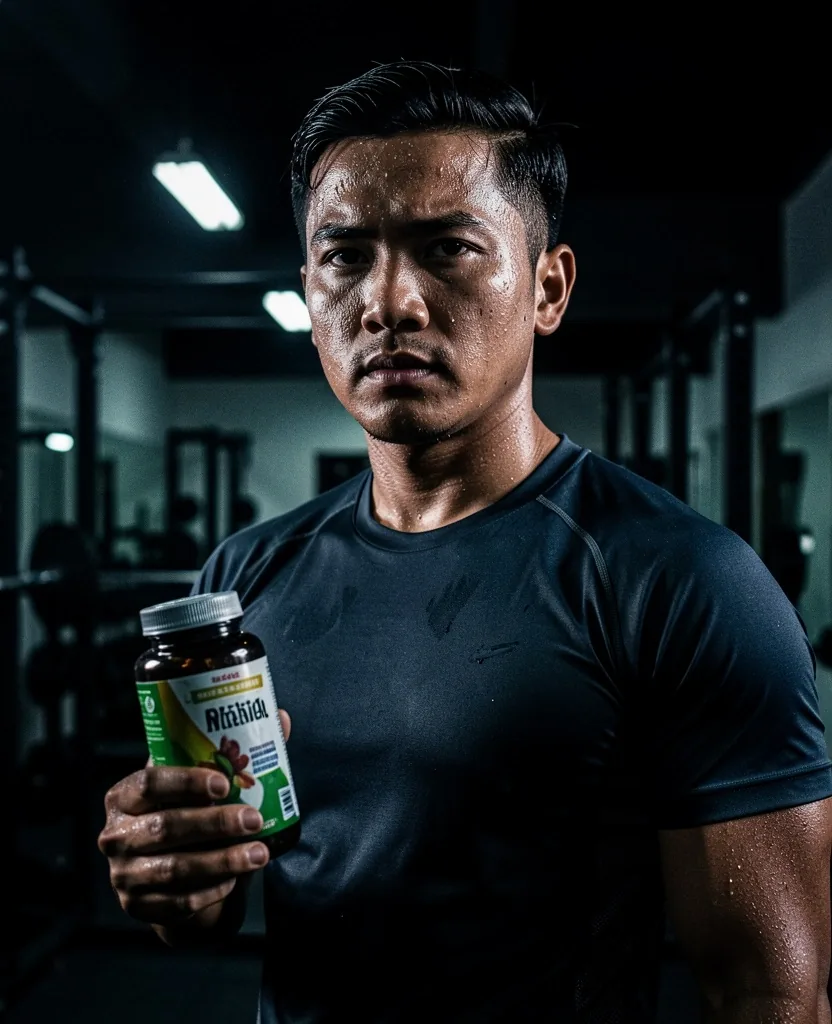 Active man focused during training session